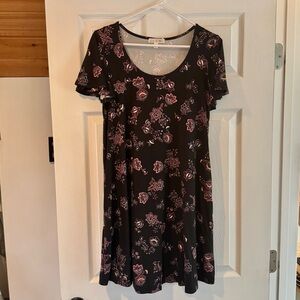 Floral Navy and Purple Dress